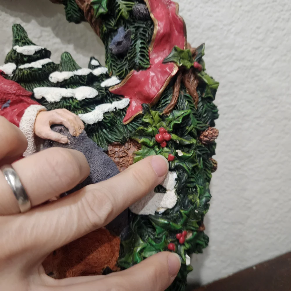Festive Santa Holiday Wreath with Red and Green Accents